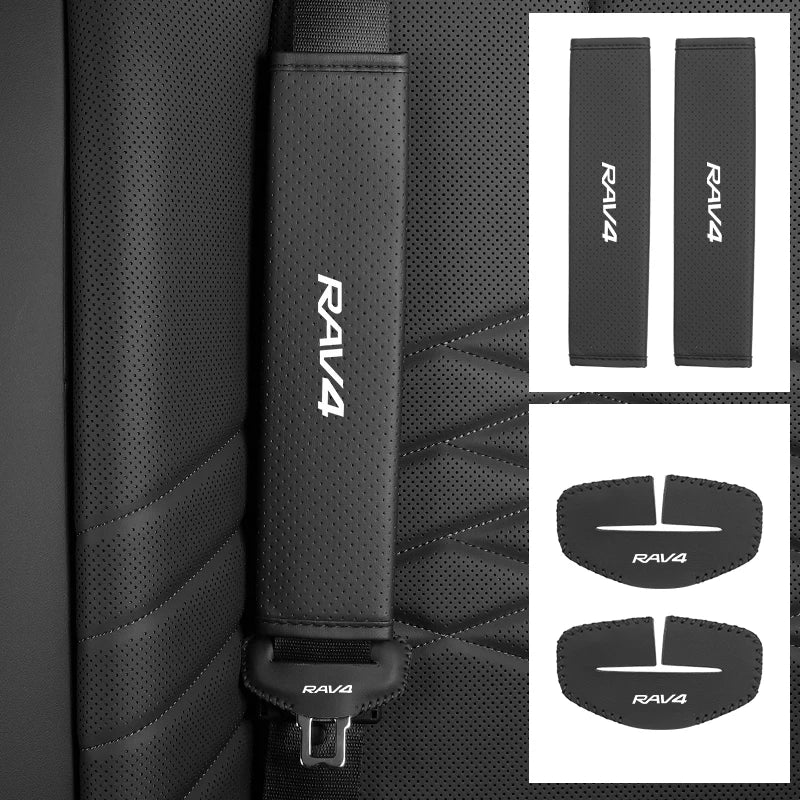 Car Seat Shoulder Pad Cover Seat Belt Buckle Protector Auto Accessories For Toyota Harrier TRD Prado RAV4 Auris CHR Corolla Camr