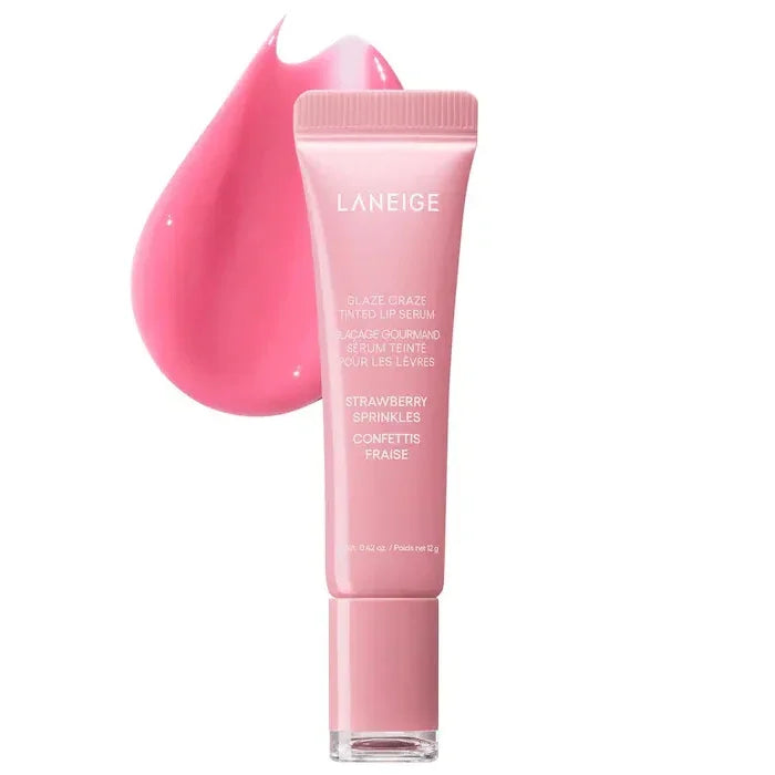 Laneige Lip Glowy Lightweight Hydration Lip Balm Gloss Tint Shea Butter Honey Donut Colored Lipstick Moisturising Lip Oil Care
