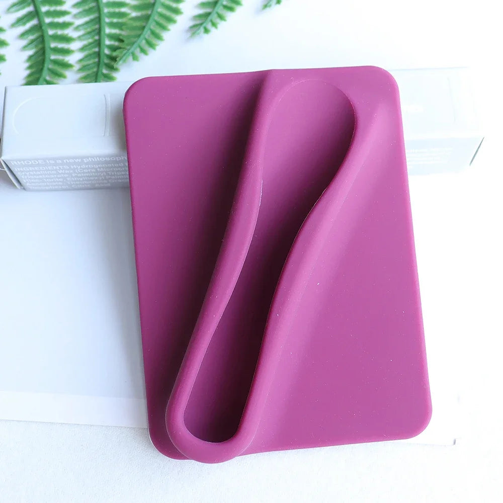 Silicone Lipstick Clip Card Holder for Phone Case - Anti-Fall Lip Gloss Holder with Kickstand, Liquid Silicone Mobile Phone Case
