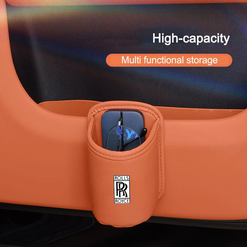 Universal Leather Car Seat  Drink Rack ater Cup Box for Rolls-Royce Cullinan Phantom Ghost Wraith Dawn Auto Interior Accessories