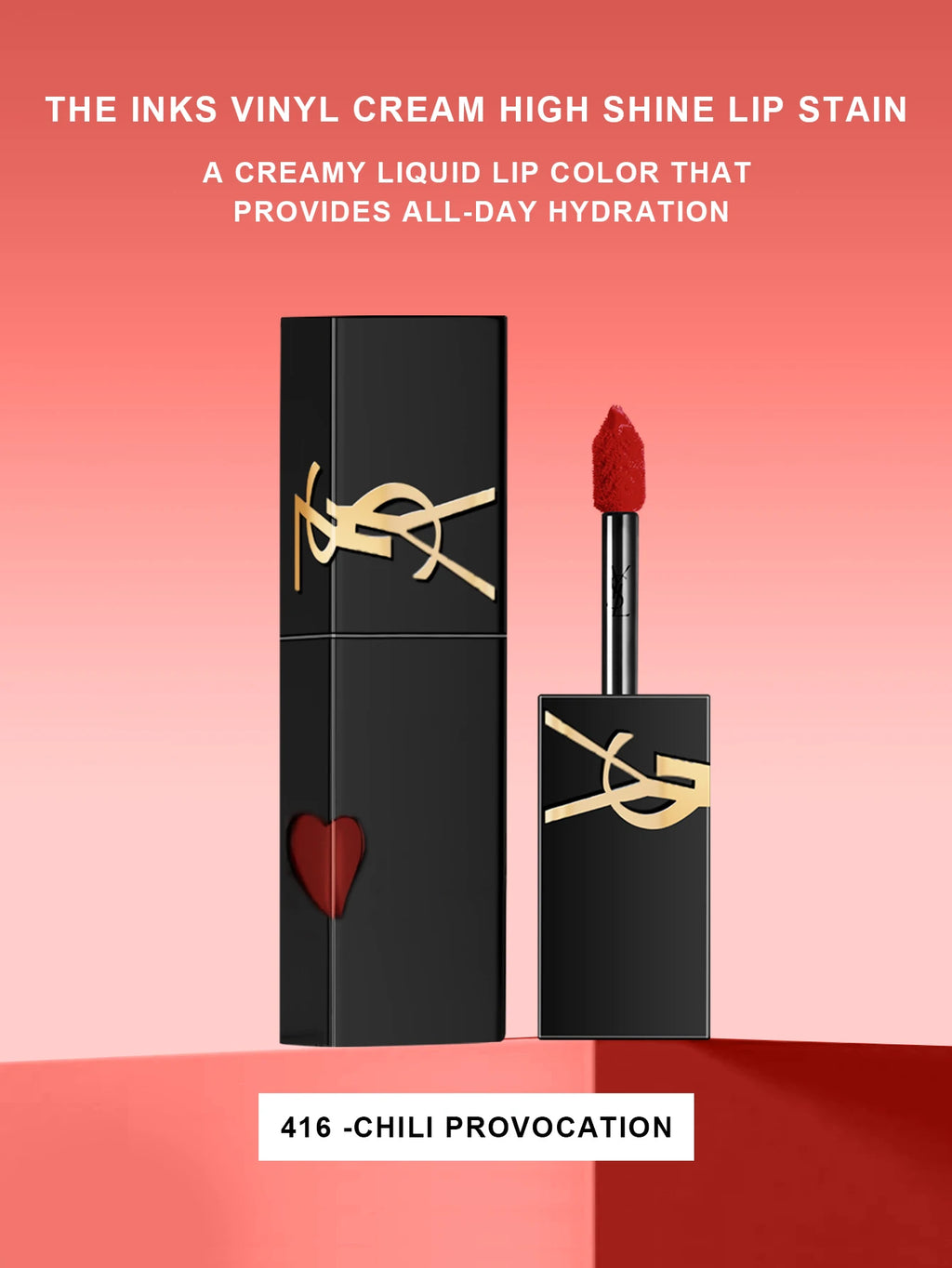 Yves Saint Laurent The Inks Vinyl Cream High Shine Lip Stain #610-Nude #416-Chili  - 0.18 FL .OZ./5.5ML