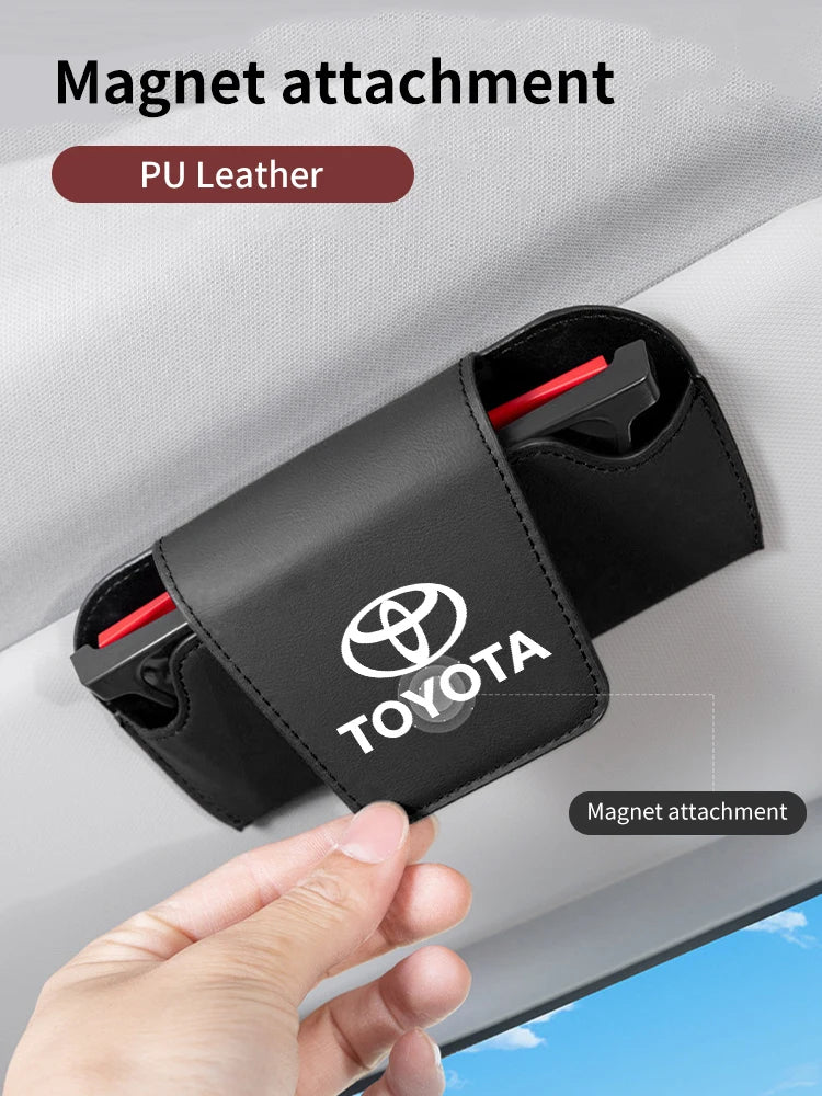 Car Glasses Box  Sunglasses Holder Case Sun Visor For Toyota Corolla 2020 Yaris Aygo GT86 AE110 Prius RAV4 CHR Camry Auris