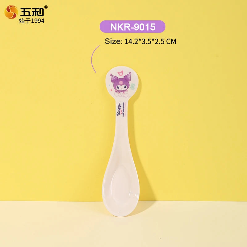 For Sanrio Kuromi Children Tableware Food Grade Dining Plates BPA-Free Salad Fruit Bowl Cartoon Baby Complementary Food Bowls