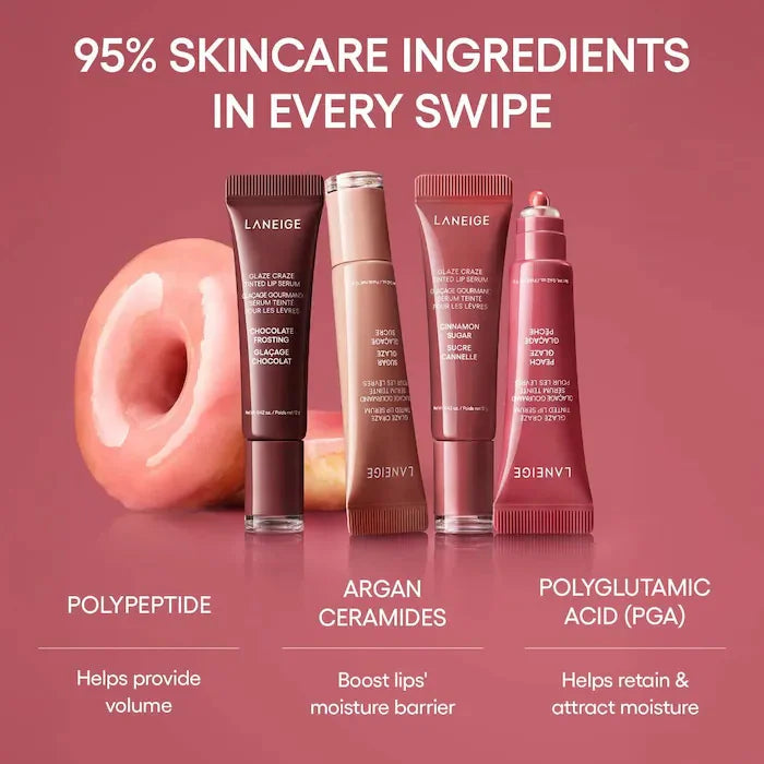 Laneige Lip Glowy Lightweight Hydration Lip Balm Gloss Tint Shea Butter Honey Donut Colored Lipstick Moisturising Lip Oil Care