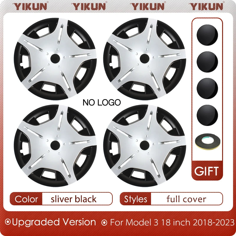 For Tesla Model 3 Performance Hub Cap 4PCS Replacement Wheel Cap Automobile 18-Inch Hubcap Full Rim Cover Accessories 2018-2023