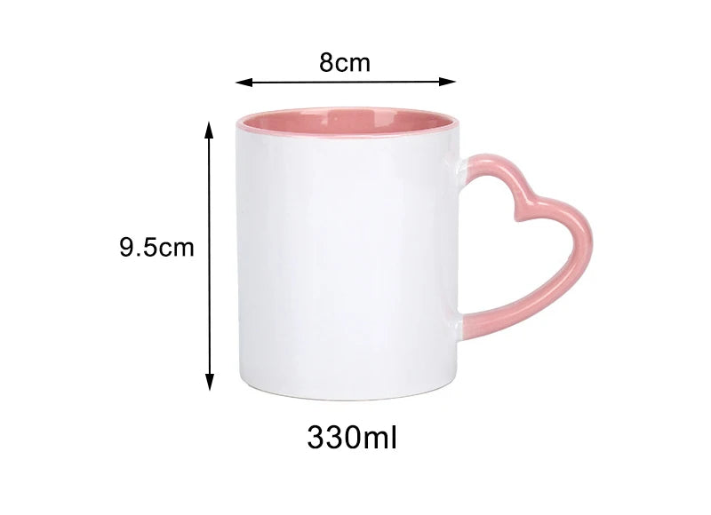 Customize white Ceramic coffee cup Creative customize logo Mug white Pnik handle Ceramic cups Print Pictures logo text mugs
