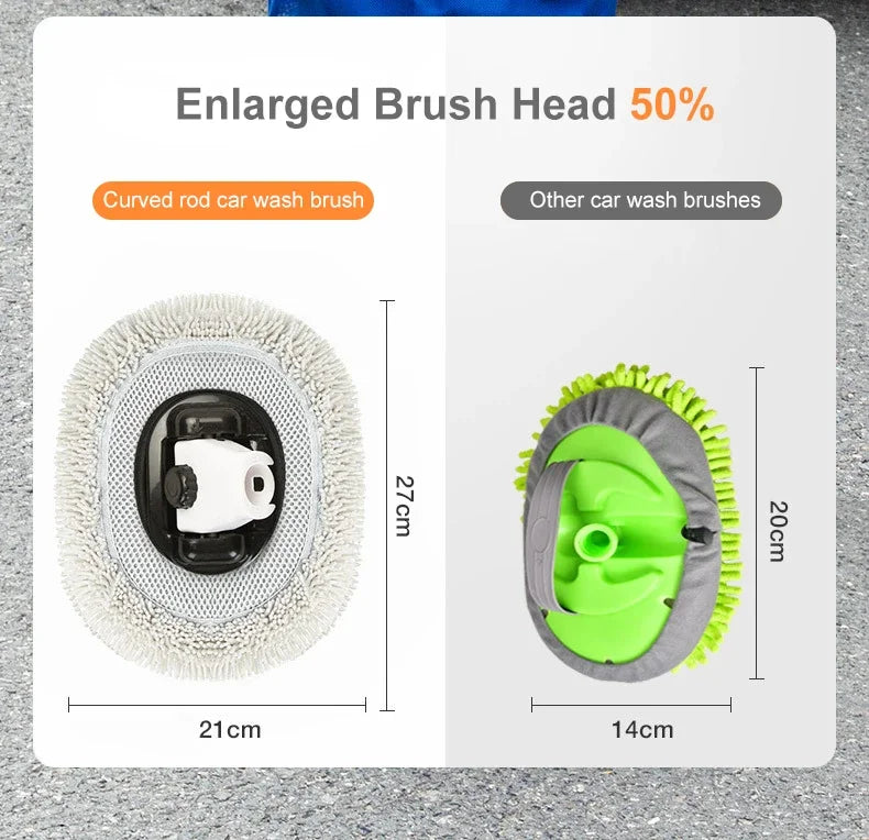 Car Wash Brush Car Cleaning Brush Telescoping Long Handle Mop Soft Hair Chenille Broom Universal Window Wash Auto Accessories