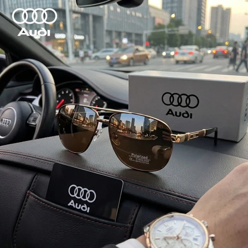 AUDI Brand Polarized Sunglasses Men Luxury Driving Sun Glasses Male Pilot Goggles UV400 Oculos De Sol Masculino