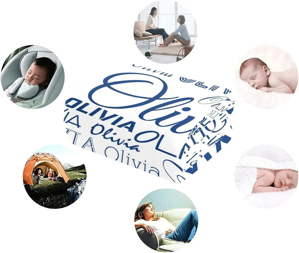 Personalized Baby Blankets with Name - Baby Blankets for Boys - Custom Baby Swaddle Blanket