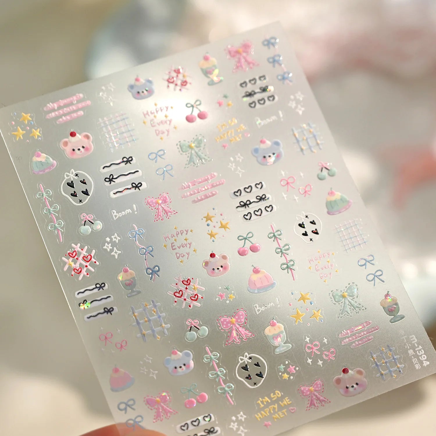 5D Fresh Summer Vacation Nail Sticker Coconut Tree Tropical Fruit Ice Cream Swim Ring Sunglasses Seaside Holiday Nail Art Decal
