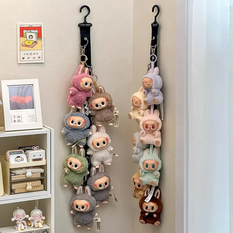Hanging Storage Hook for Labubu Cartoon Doll Storage Rack with 8 Hooks Door & Wall Hanging Organizer for Labubu Accessories