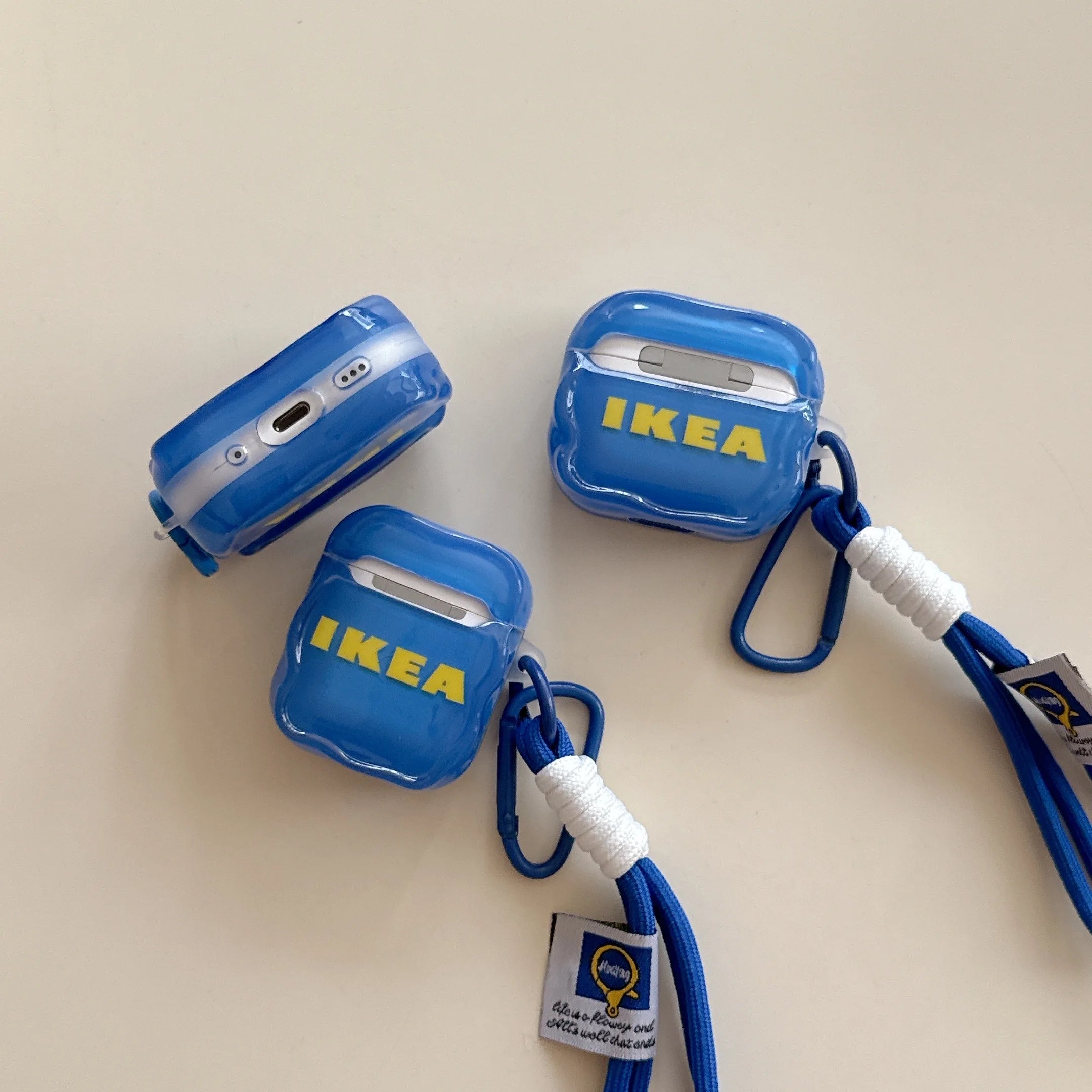 Fun Blue-Backed Alphabet Earbud Cases for AirPods Pro 3, Pro 2, AirPods 4, 3, 2, 1 Shock-Resistant Protective Cases with Lanyard
