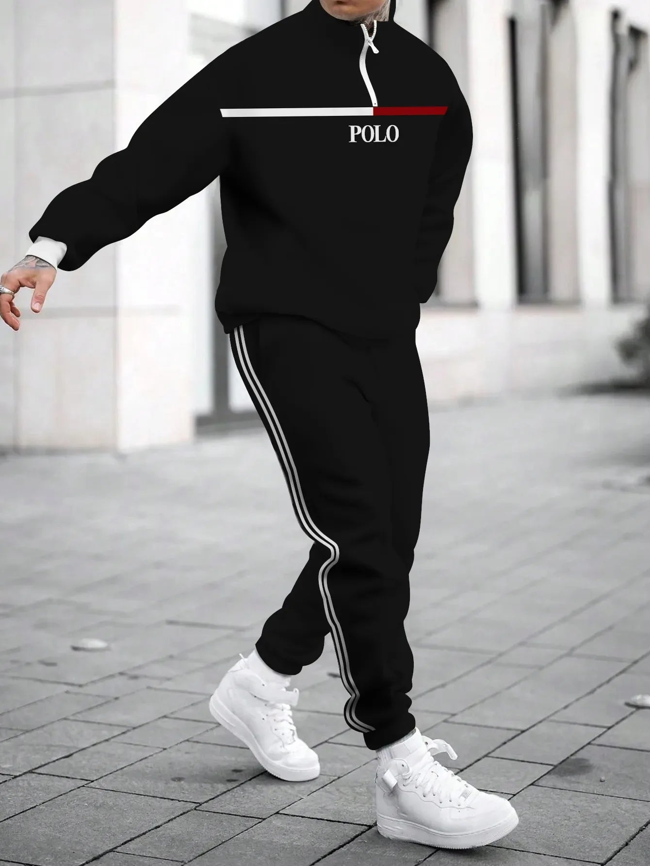 Men's Hoodie Sweatshirt 3D Print Casual Sportswear Long Sleeve Loose Fit Spring Autumn Set with Pants Polyester Fabric