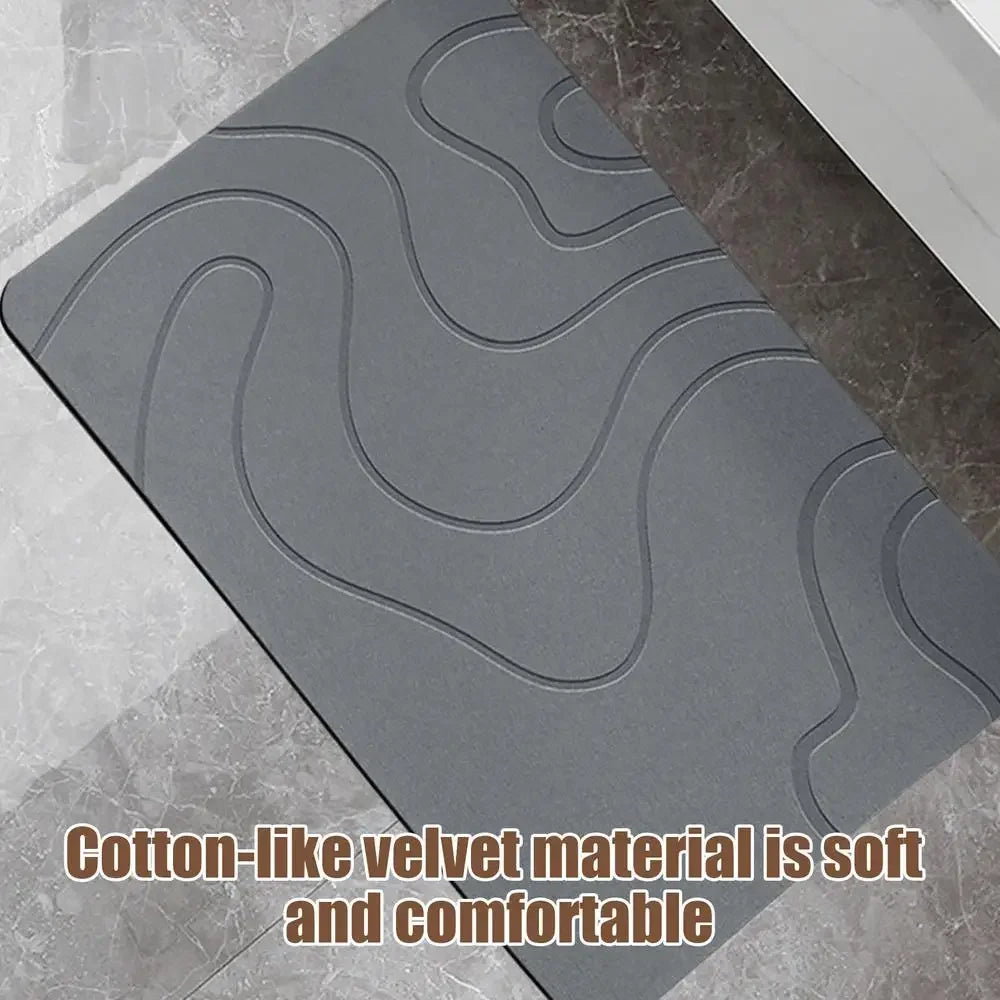 Indoor Diatomite Stone Bath Mat, Soft Diatomite Mud Mat, Water Absorption, Quick-Drying, Entrance Rugs