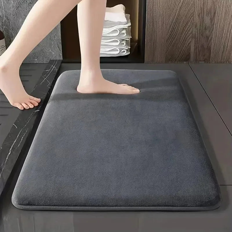 Absorbent Quick Drying Floor Mat Non Slip Bath Mat Anti Slip Coral Velvet Bathroom Floor Mat Door Mat Home Decoration Door Mat