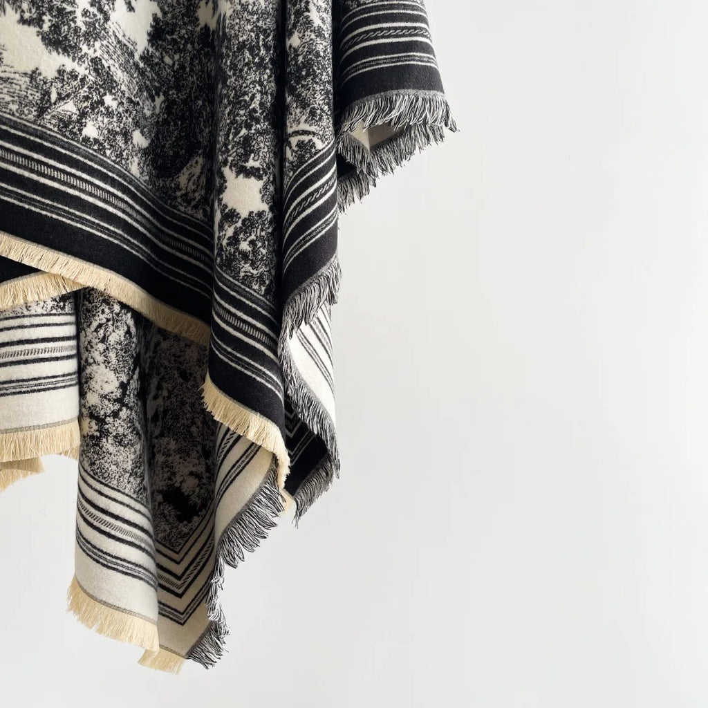 Warm Faux Cashmere Double-Sided Women's Scarf Spring Autumn Winter Air Conditioned Room Decorated Aslan Cape Fashionable Commute