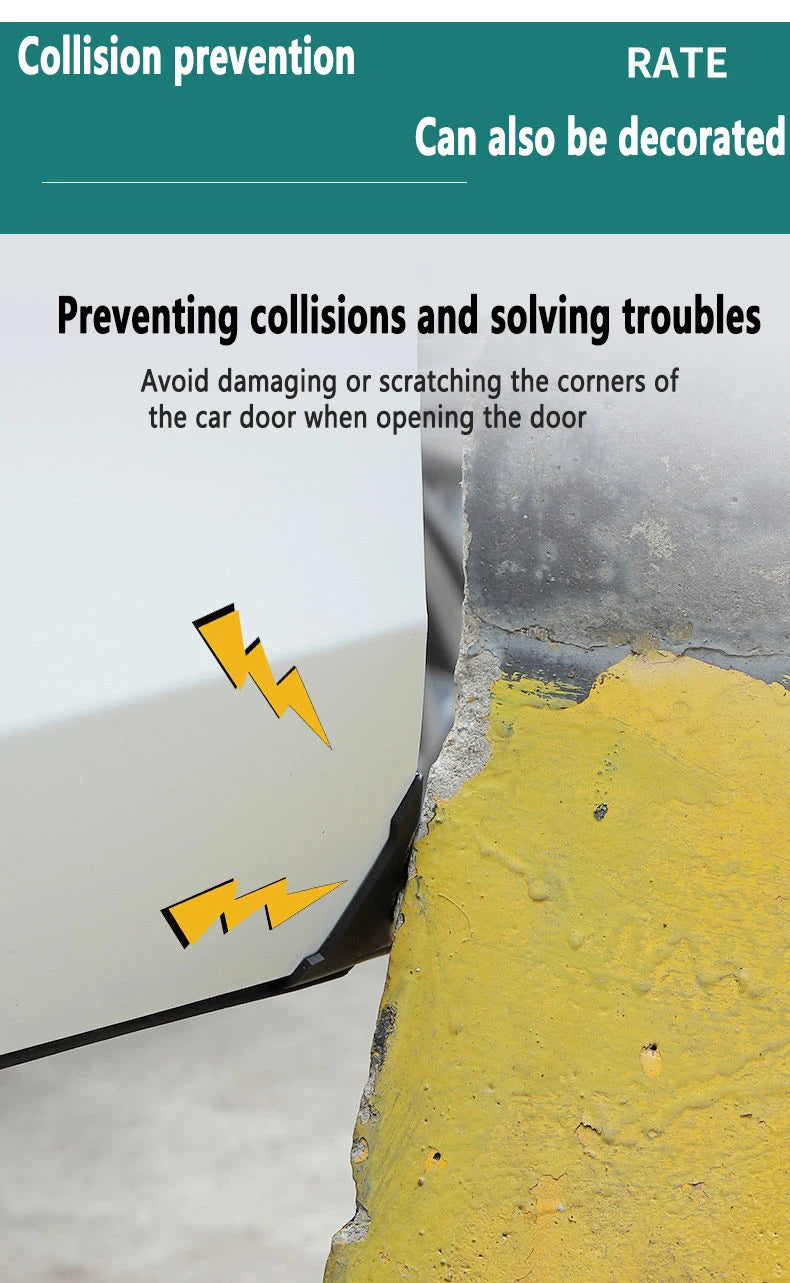 2/4pcs Universal Car Door Corner Protectors, Sport Pattern Silicone Anti-Scratch Bumper Covers for Vehicle Door Protection
