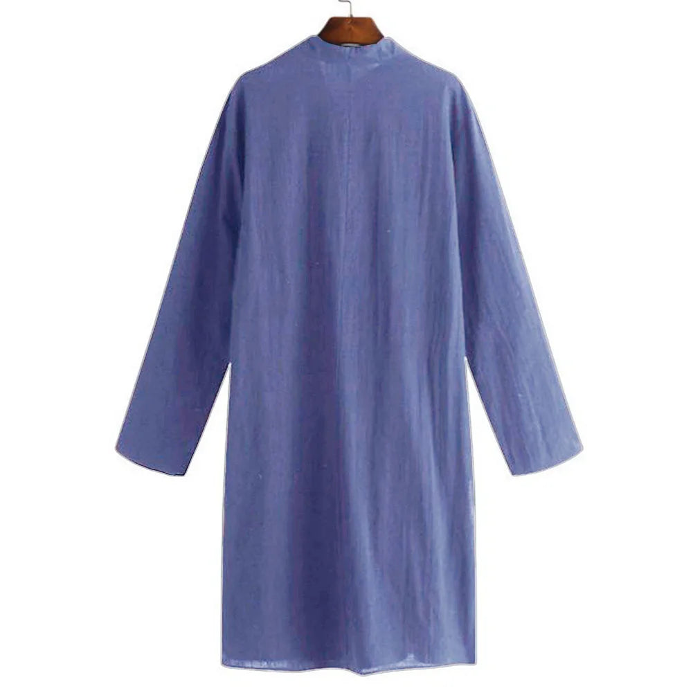 Mens Indian Traditional Kurta Shirt Long Sleeve Ethnic Kaftan Shirt Blouse Tunic Shirts