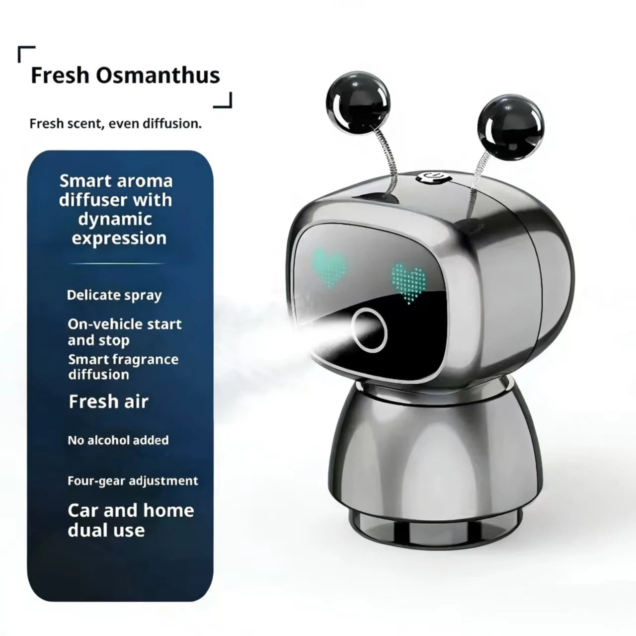 Smart Robot Car Air Vent Perfume Clip Auto On/Off with Car Start New Spring Summer Style Long Lasting Fragrance Odor Eliminator
