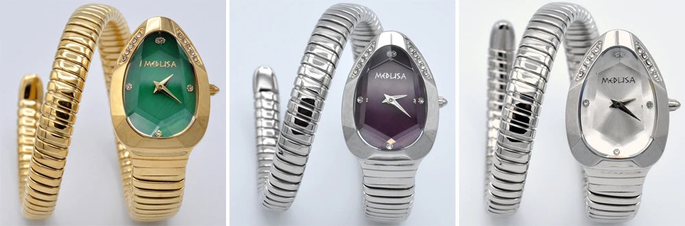 2026 High Quality Gold Diamond Set Snake Shaped Dress Watch Bangle Style Fashionable Unique Brand Same Style Women's Wristwatch