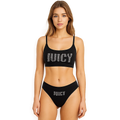 Sexy Women's Underwear Juicy Couture Style Bras and Panties Set Strap Top Embellished Rhinestones Elastic Lingerie for Ladies