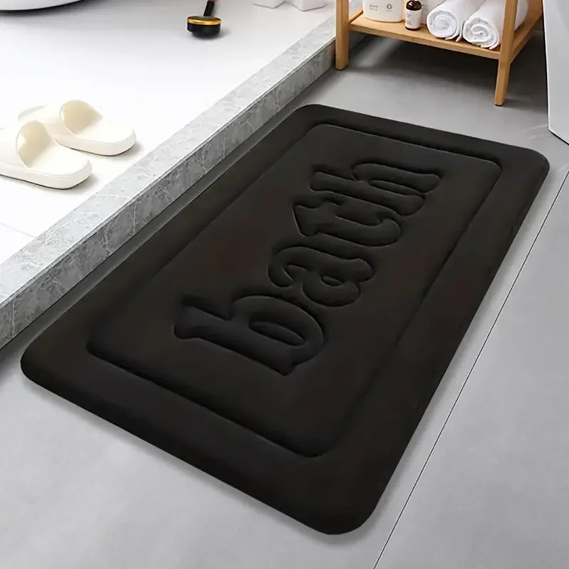Bathroom anti slip floor mat soft bathroom mat water absorbing bath mat 1.2cm thick flannel fabric door mat home decoration