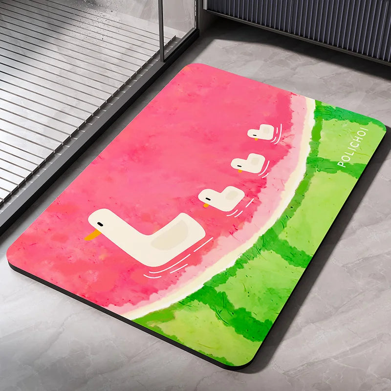 Diatomite Bath Mats Bathroom Absorbent Anti Slip Floor Mat Foot Carpet Quick Dry Shower Toilet Rug Doormat Washable
