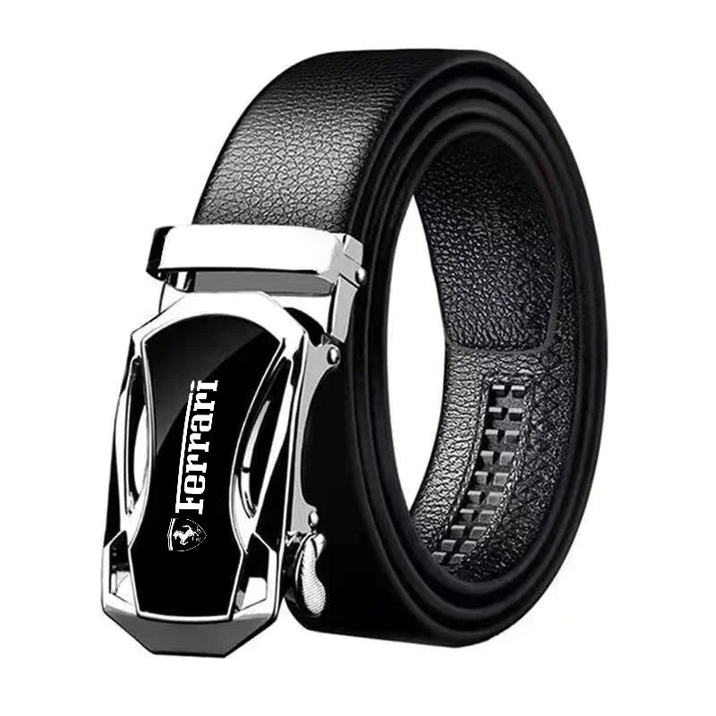 Fashion Car Logo Business Leather Belt Adjustable Waistband For Ferrari Roma Spider 296 488 SF90 360 F80 LaFerrari SF90 Stradale