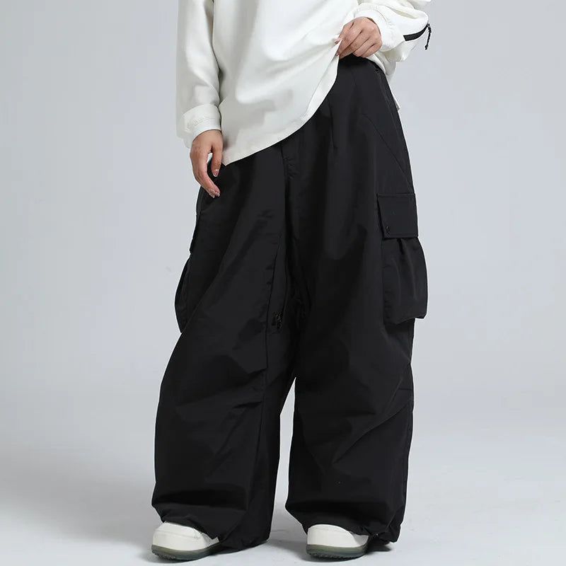 2025 GSOU SNOW New Winter Outdoor Loose Waist Ski Pants For Women  Men Waterproof And Warm  Professional Snowboard Ski Pants