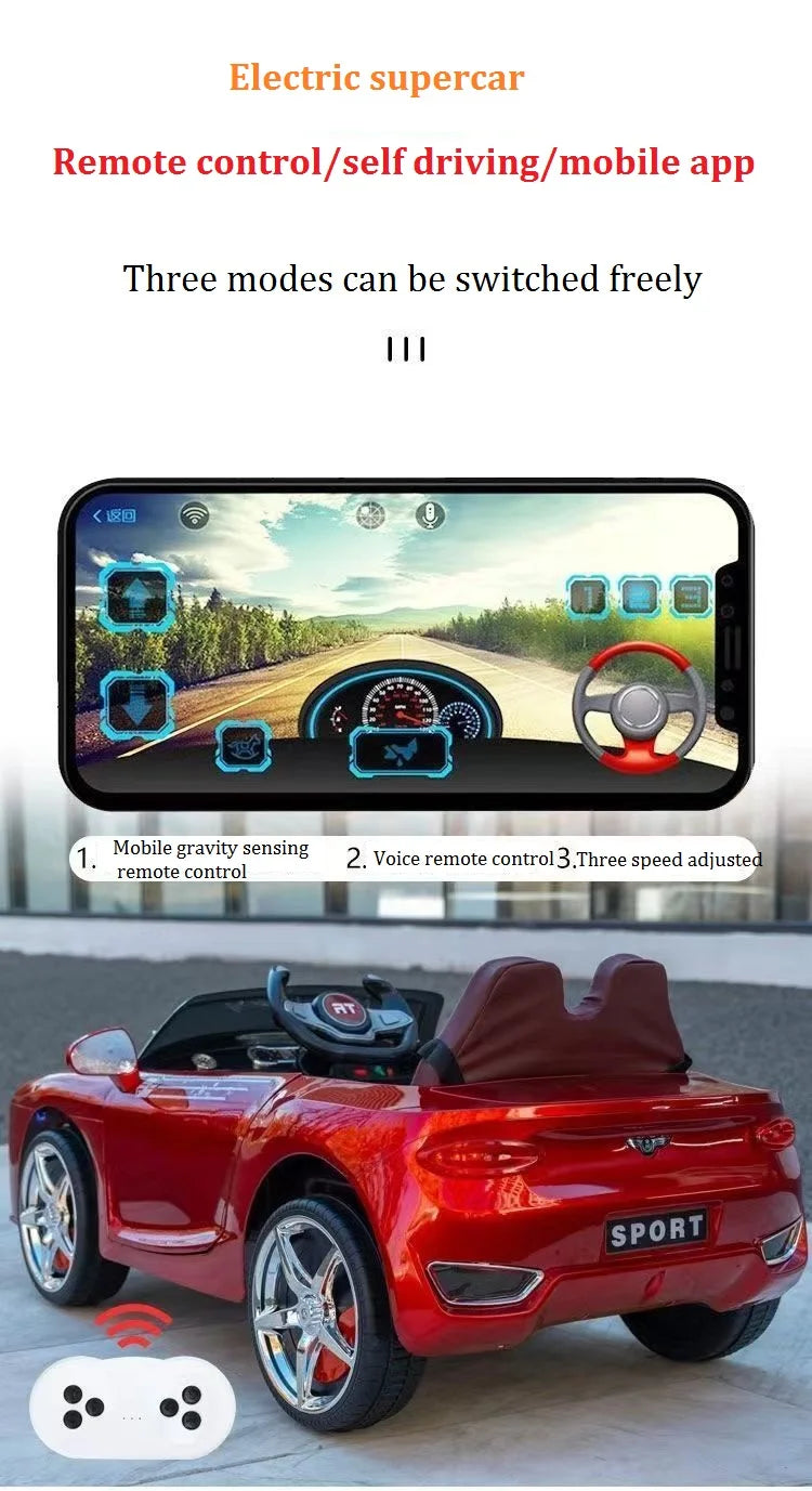 High Quality 1-6 Year Old Children's Electric 4-Wheel Rechargeable Battery Remote-Controlled Children Ride On Toy Car With Music
