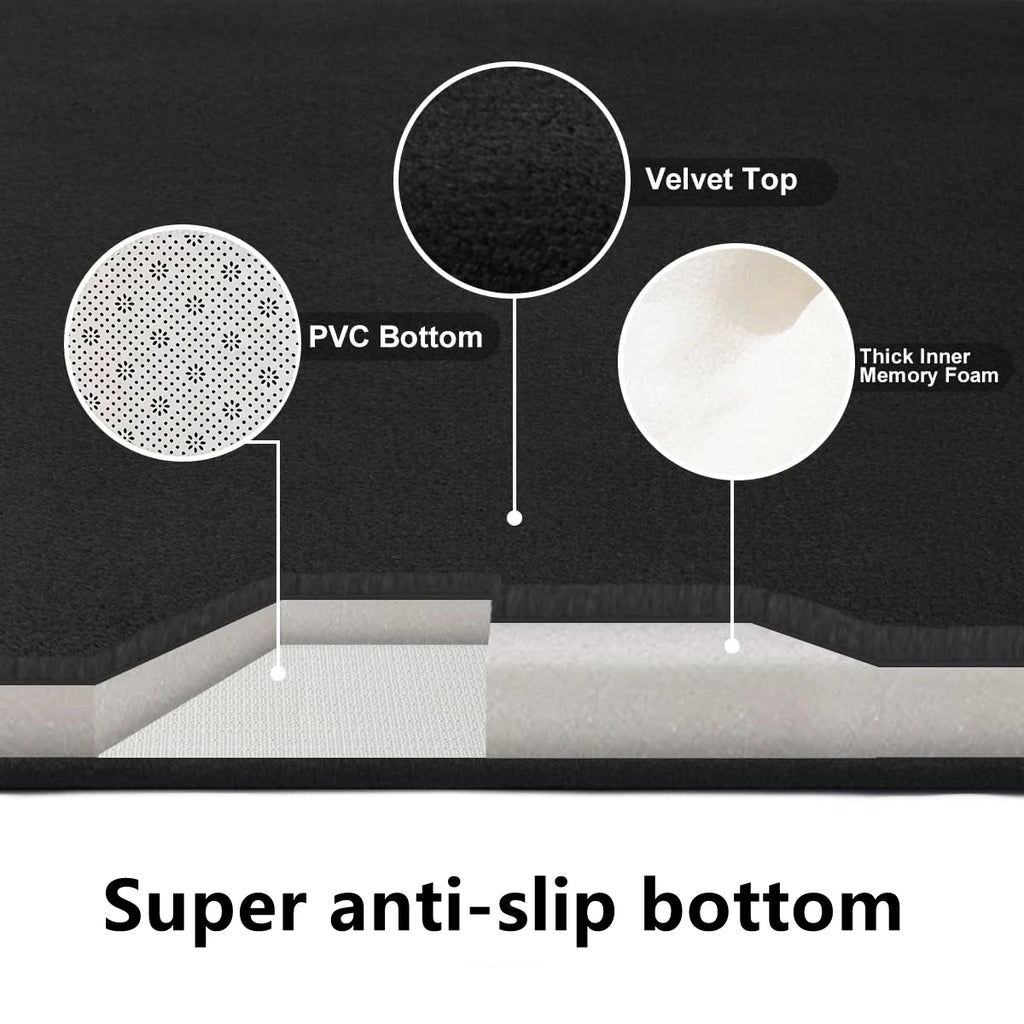 Bathroom anti slip floor mat soft bathroom mat water absorbing bath mat 1.2cm thick flannel fabric door mat home decoration