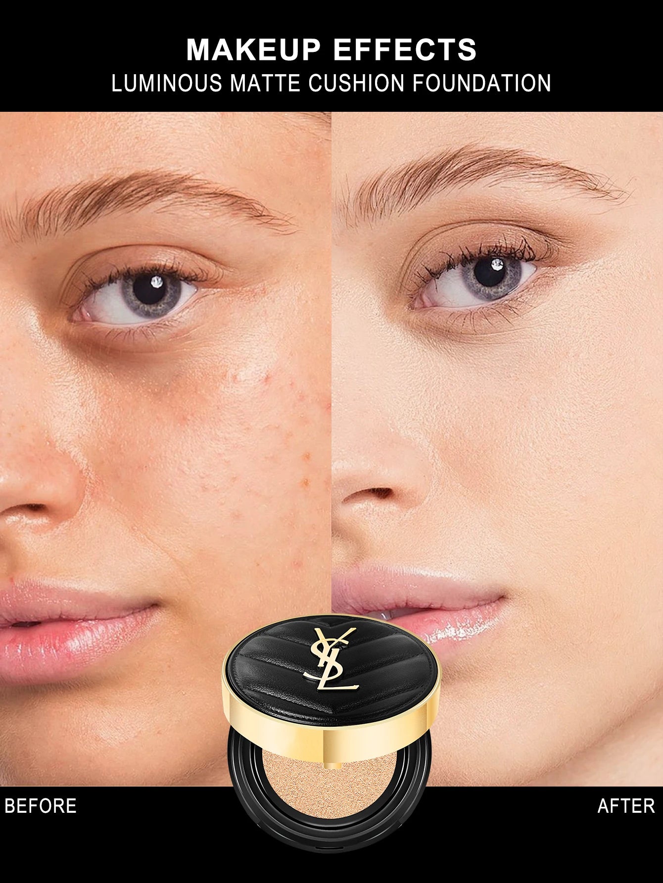 Yves Saint Laurent Le Cushion Encre De Peau-Luminous Matte Cushion Foundation SPF 33/ PA++  All Day Flawless Coverage Shine-Free