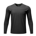 Quick Dry Long Sleeve T-Shirt Men's Thin Collar Breathable Outdoor Sports Base Shirt Striped Pattern Casual Comfortable Top