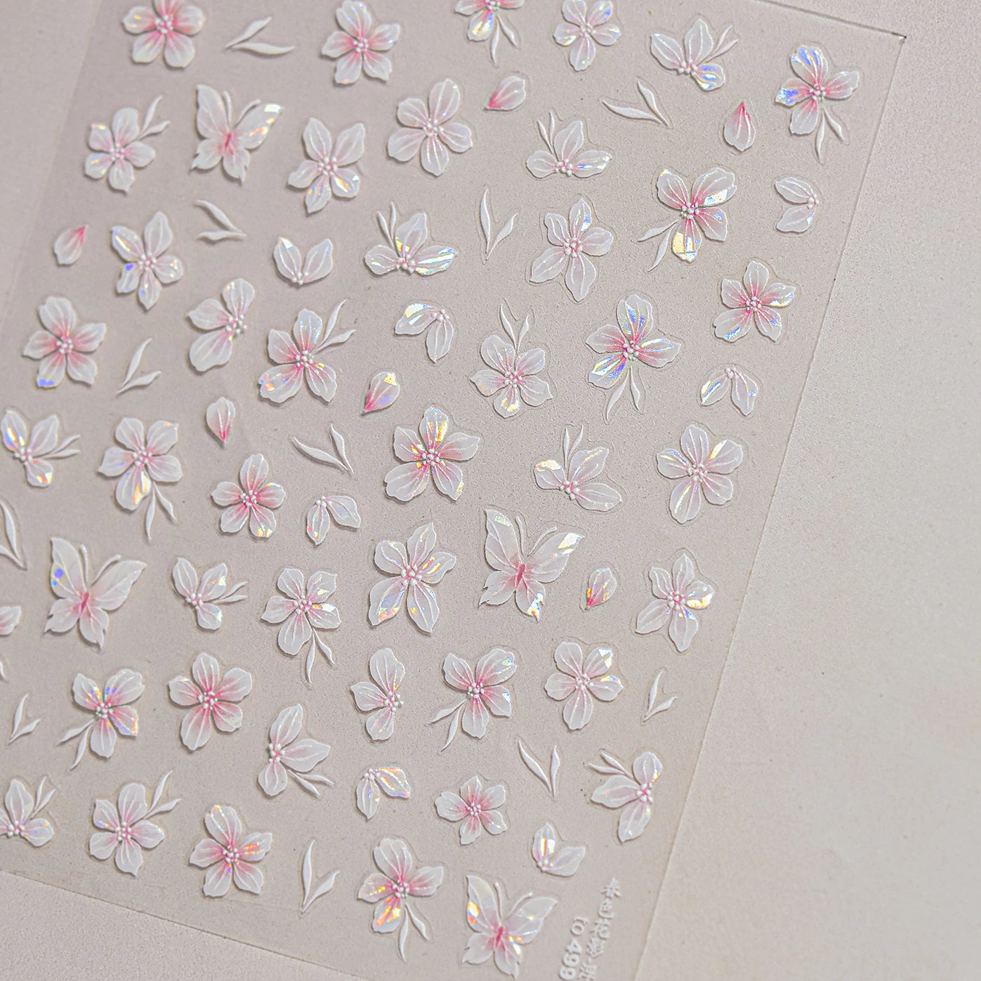 Embossed Flower Pink Butterfly Lucky Peach Blossom Chic Spring Petal 5D Soft Relief Adhesive Nail Art Stickers Manicure Decals