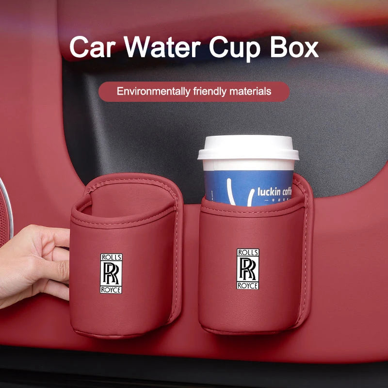 Universal Leather Car Seat  Drink Rack ater Cup Box for Rolls-Royce Cullinan Phantom Ghost Wraith Dawn Auto Interior Accessories