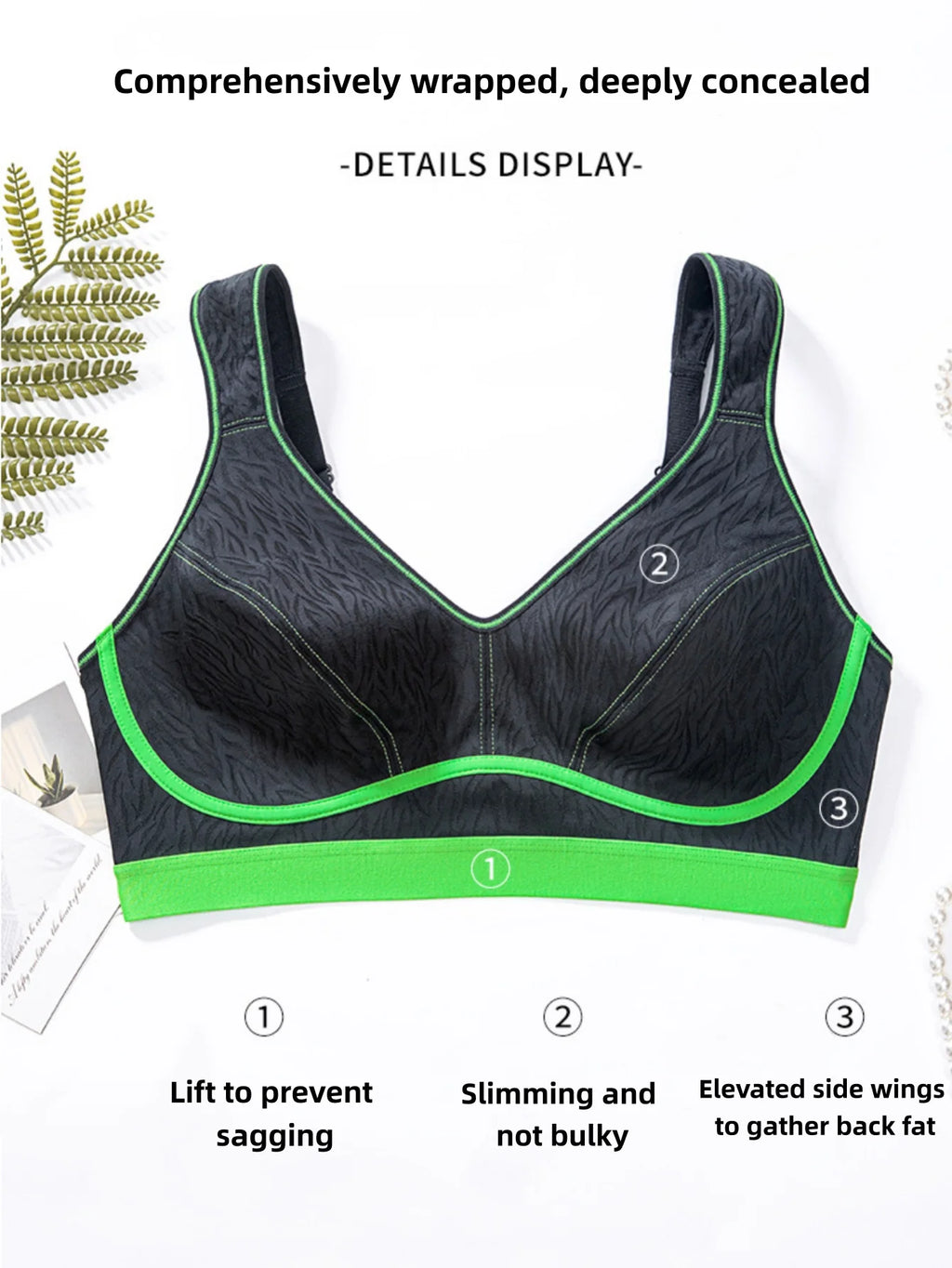 Elegant plus Size Women's Push-Up Sports Bra Underwire Supportive Comfortable Fit Feminine Touch for Special Occasions