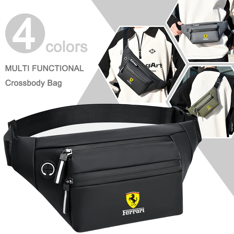 Fashion Men's Waist Bag Outdoor Sports Crossbody Bag Chest Packs For Ferrari F430 Stradale 458 488 599 612 F8 FF Charles Leclerc