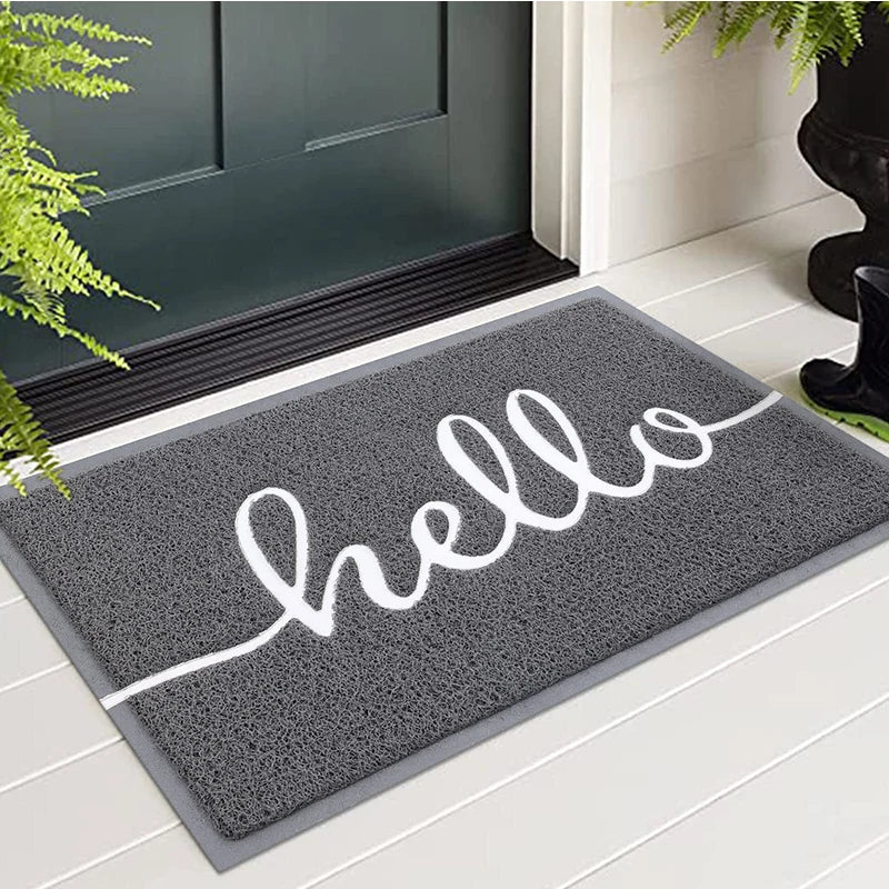 Olanly Welcome Entrance Door Mat Indoor Outdoor Front Dirt Trapper Non-Slip Low Profile Durable Patio Mat