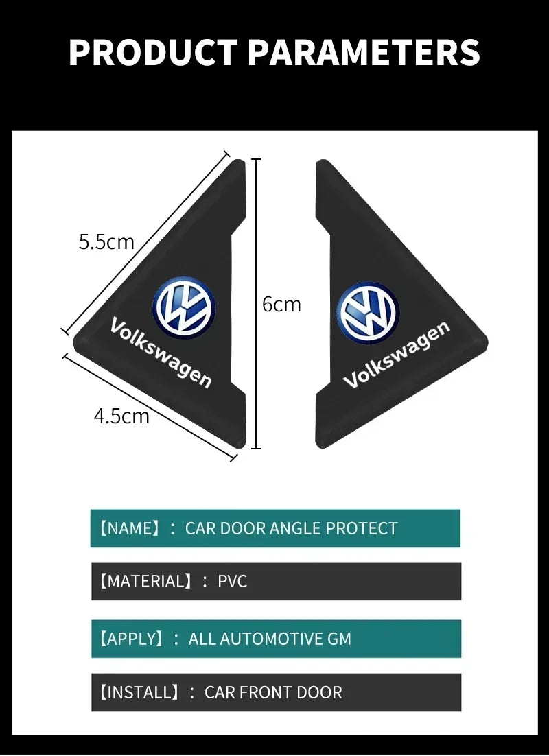 2Pcs Car Door Corner Cover Bumper Anti-scratch Protector For Volkswagen TSI TDI R32 MK4 GTI Golf Polo Tiguan Passat Jetta Touran