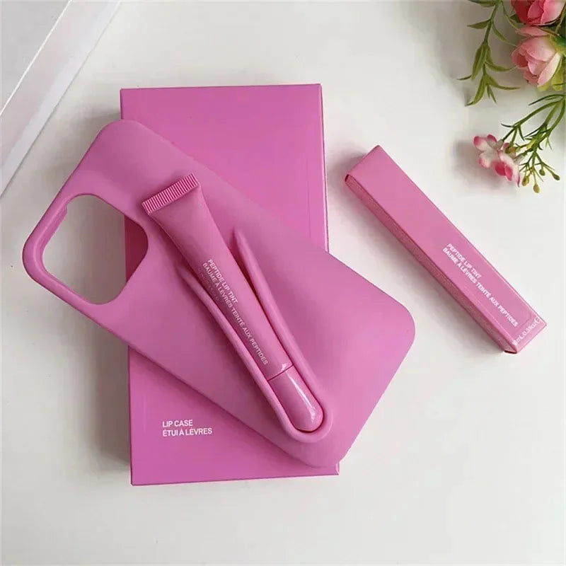 Hot Sale Lipstick Ribbon Toast Gift Set Soft Phone Case For iPhone 16E 16 15 14 13 12 11 Pro Max Plus With Box Lip Gloss Cover