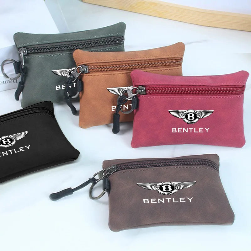 Portable Suede Car Key Bag Zipper Wallets Card Coins Pouchs For Bentley Flying Spur Continental GT Bentayga Mulsanne Accessories