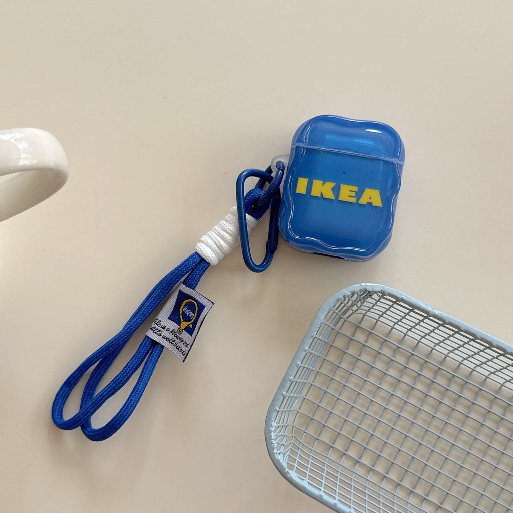 Fun Blue-Backed Alphabet Earbud Cases for AirPods Pro 3, Pro 2, AirPods 4, 3, 2, 1 Shock-Resistant Protective Cases with Lanyard