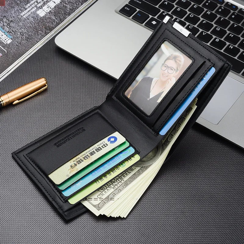 1pcs Car Logo Wallet Men Leather Driver Licence Holder Key Card Bag For Mustang Ford Fiesta Kuga Edge Mondeo ST Fusion Explorer