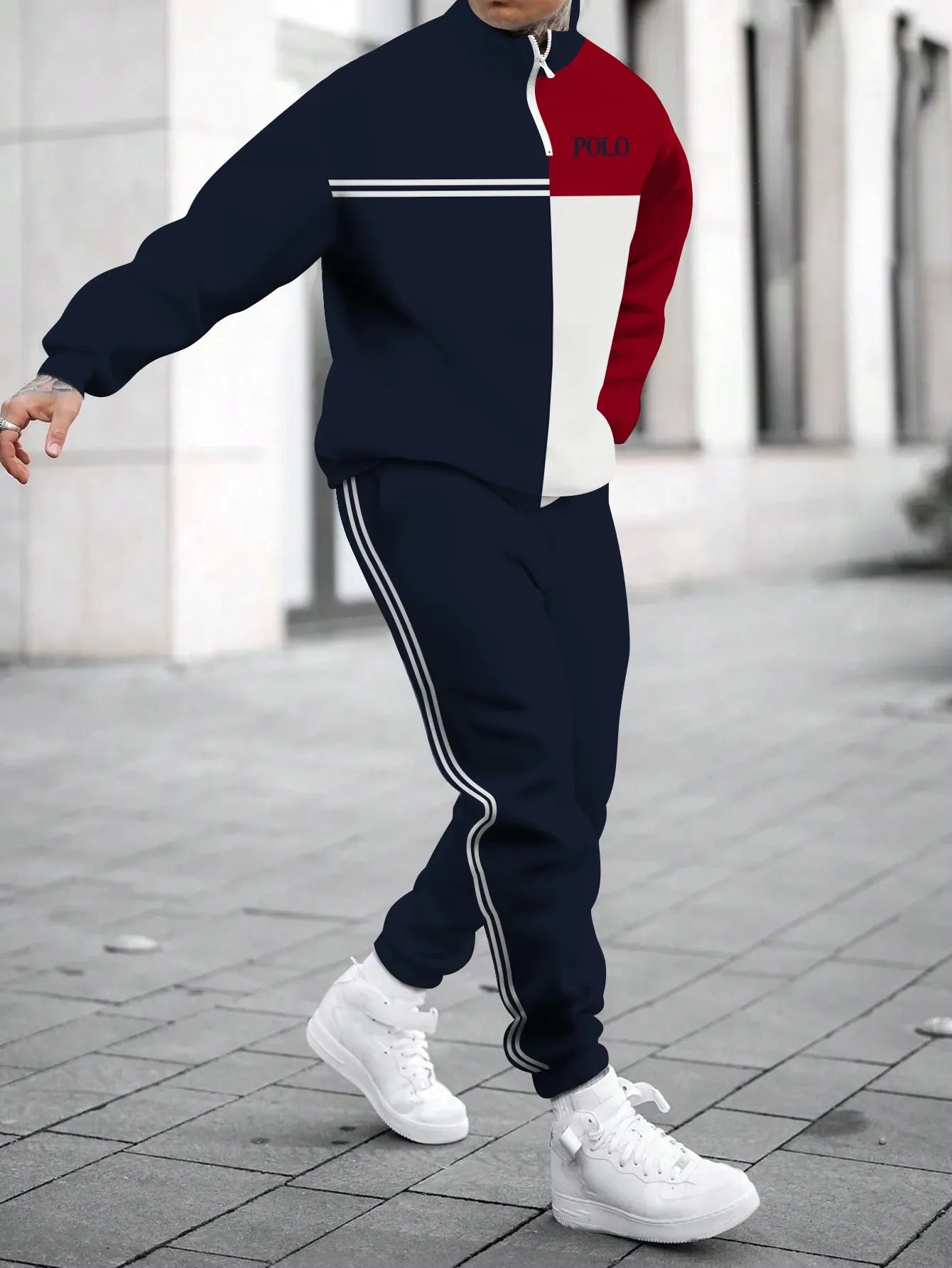 Men's Hoodie Sweatshirt 3D Print Casual Sportswear Long Sleeve Loose Fit Spring Autumn Set with Pants Polyester Fabric