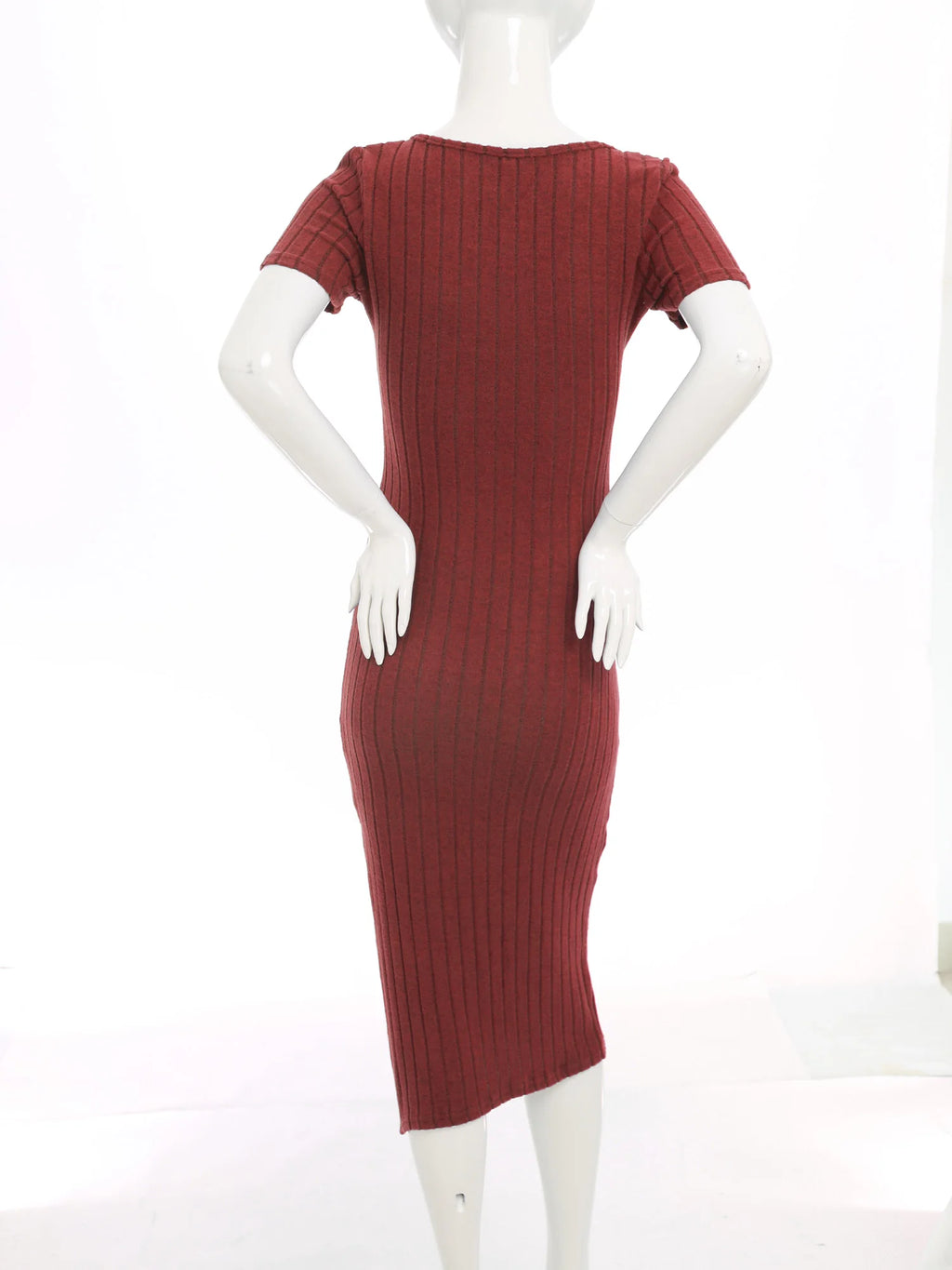 Elegant Maternity Knitted Dress Solid Color Short Sleeve Split Dresses Pregnancy Women Clothes Wedding Party Casual Daily Wear