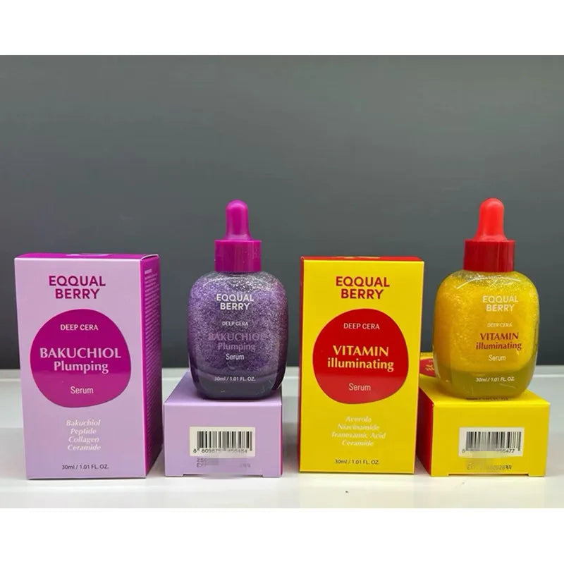 EQQUALBERRY Deep Care - Bakuchiol Plumping Serum 5000 PPM Retinol Alternative, VITAMIN Illuminating Serum Brightening, Skin Care