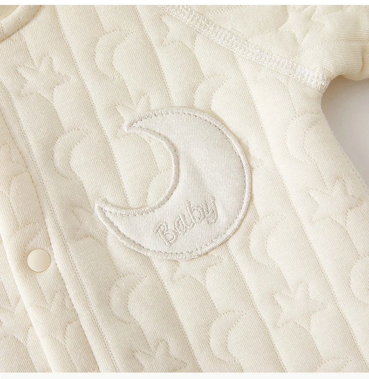 AYNIGIELL Baby Jumpsuit Autumn and Winter Pure Cotton Warm Newborn Inner Clothes for Boys and Girls Baby Pajamas 0-18 Moths