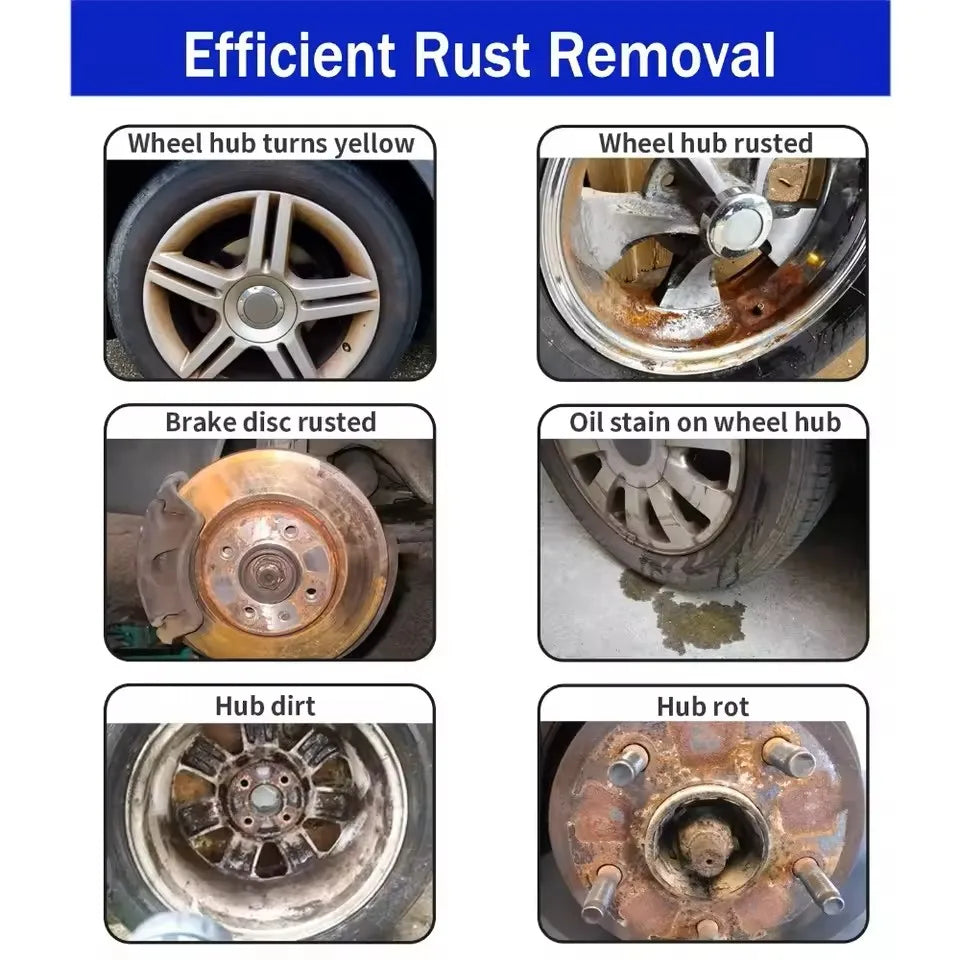 Large Capacity Powerful Car Rust Remover Spray - Exhaust/Wheel Care, Metal Powder Remover.