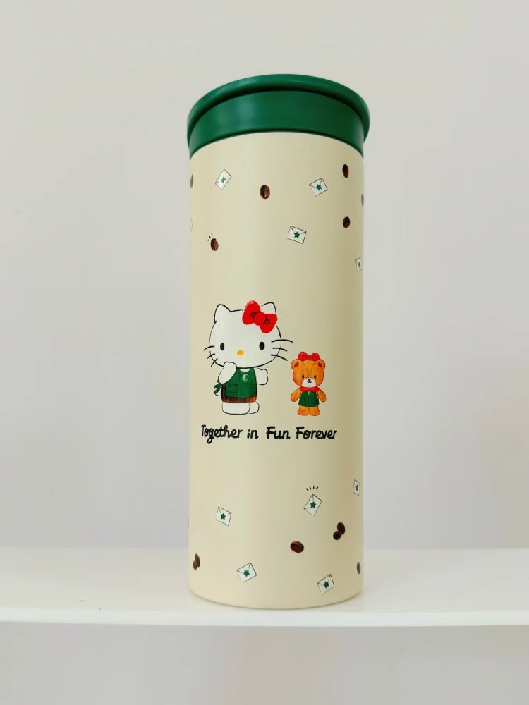 New Hot Limited Edition Sanrio Hello Kitty Co-Branded Cute Mug Straw Cups Stainless Steel Cup Collectibles Cups Halloween Gifts