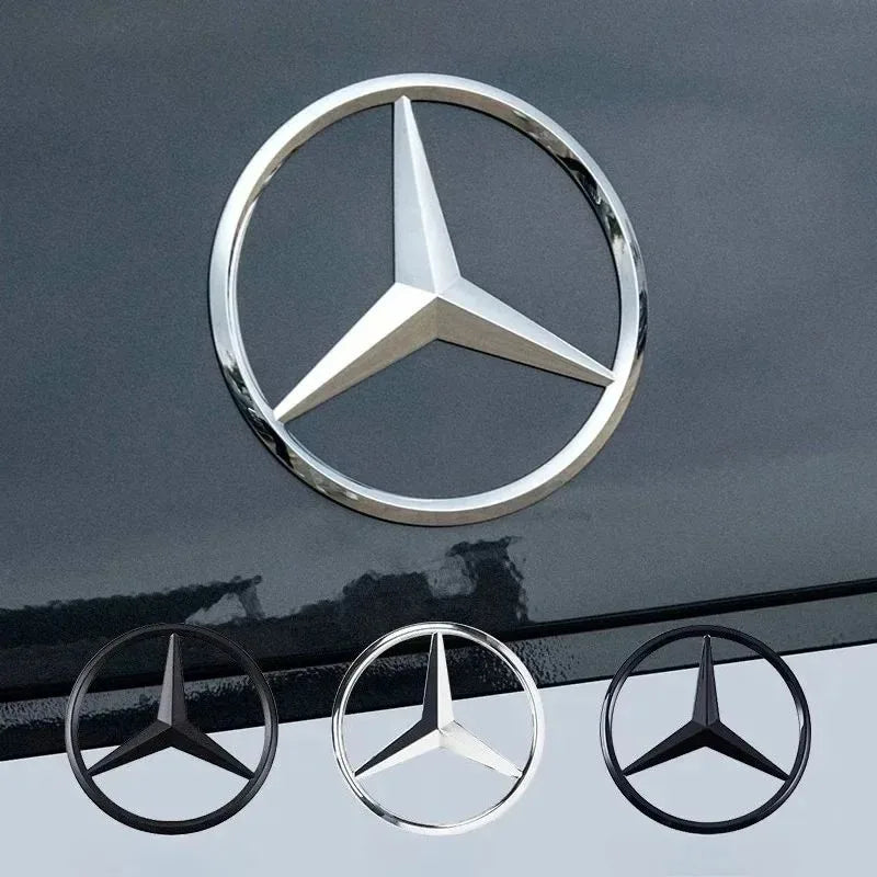 For Mercedes Benz 90MM ABS Car Rear Badge Sticker Trunk Emblem Decal A B C E S class GLA GLC CLA GLK GLE W204 W205 W212